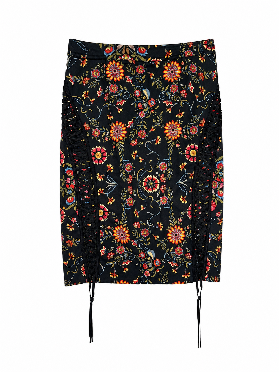 Christian Dior by John Galliano Fall 2002 Floral Lace-Up Skirt