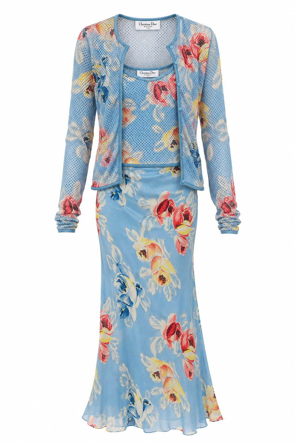 Christian Dior by John Galliano S/S 2001 Floral Three-Piece Ensemble