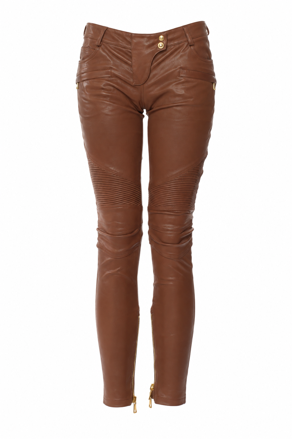 Balmain 2010s Olivier Rousteing Lamb Leather Biker Pants