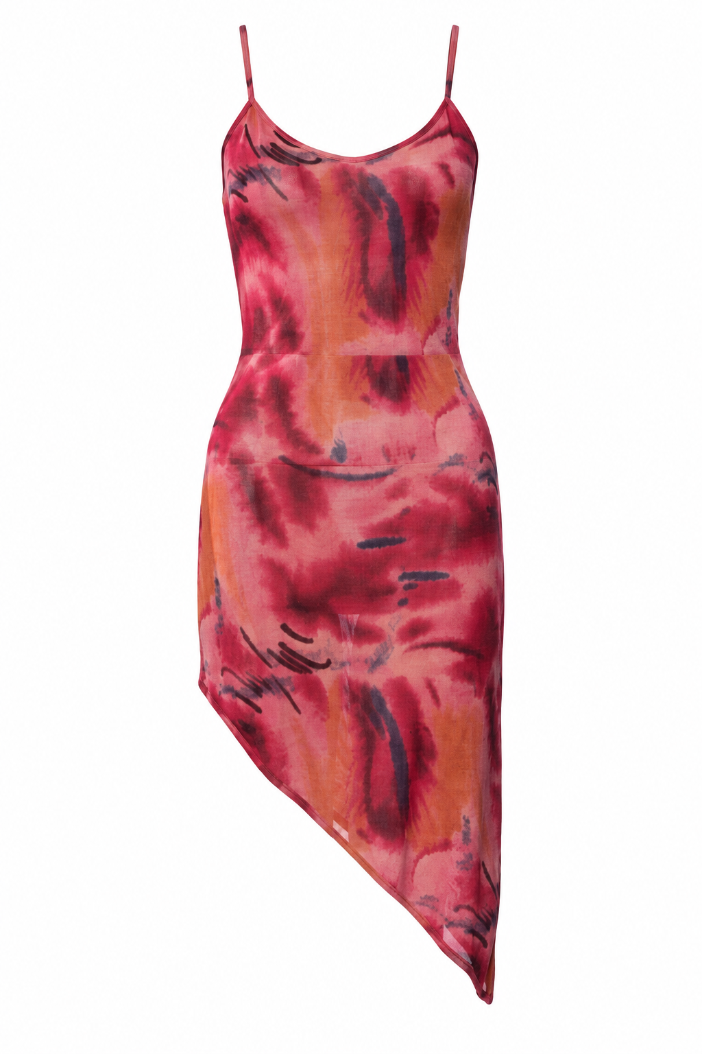 Christian Dior SS 2001 Abstract Print Asymmetrical Dress