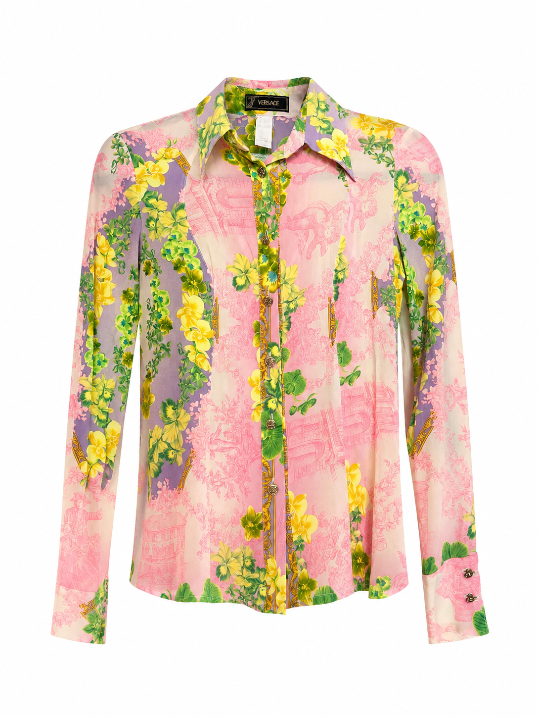 Versace S/S 2004 Runway Floral Print Blouse - Look 8
