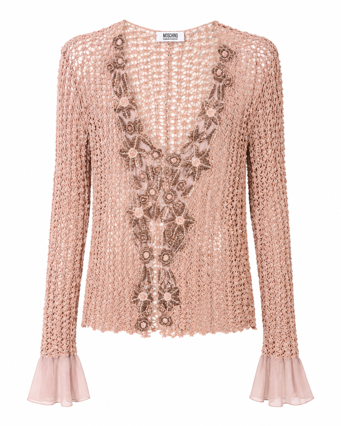 Moschino Cheap and Chic Vintage Embellished Crochet Top