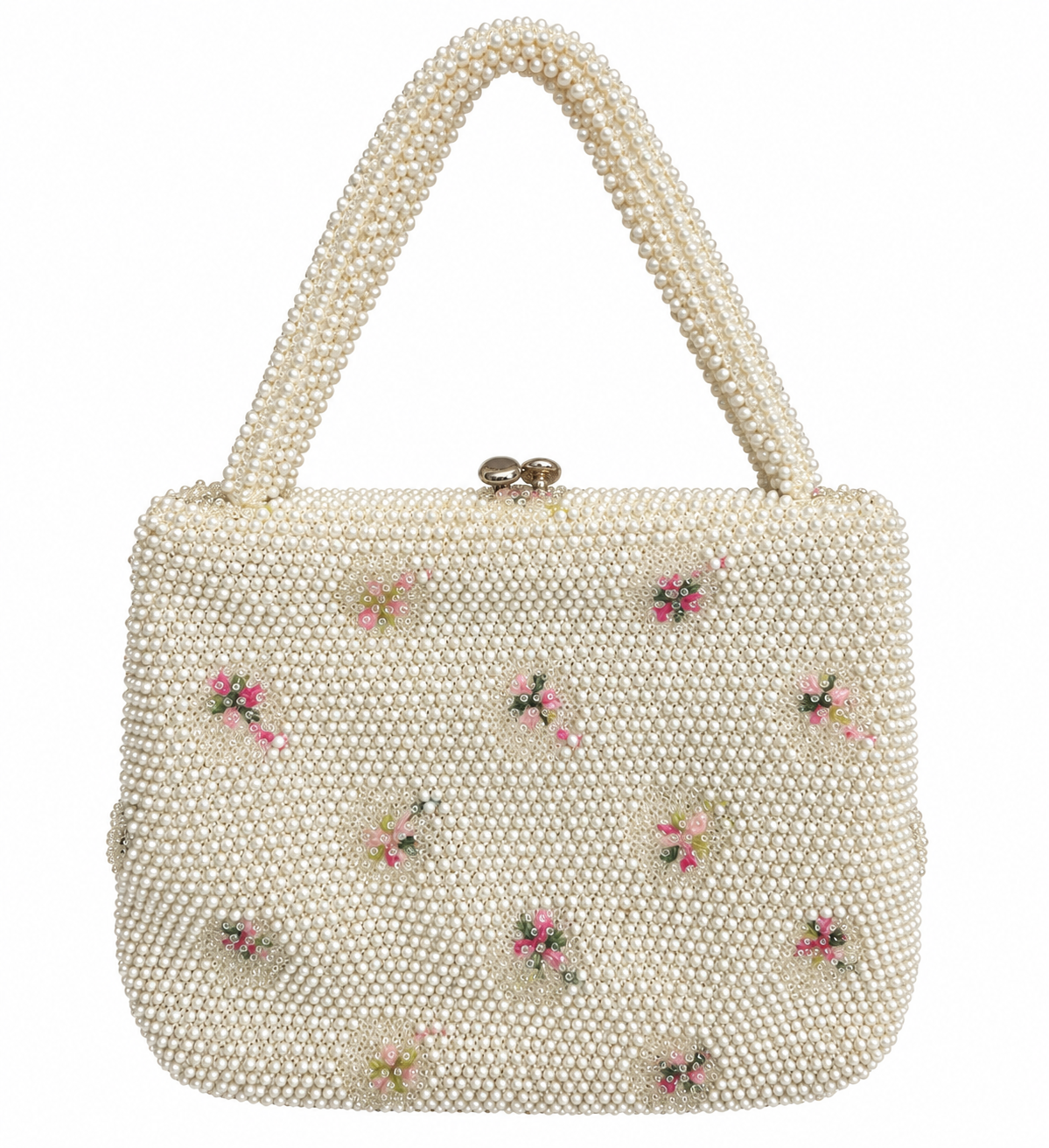 Vintage 1950s Floral Beaded Bag