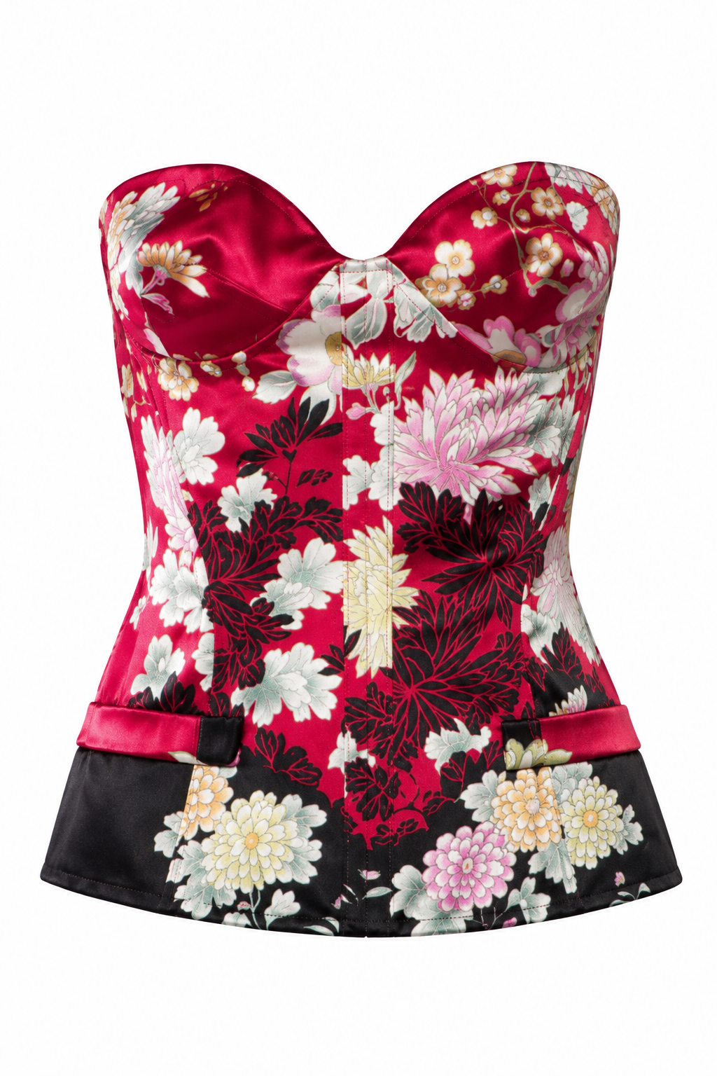 Roberto Cavalli 2008 Floral Silk Obi Corset