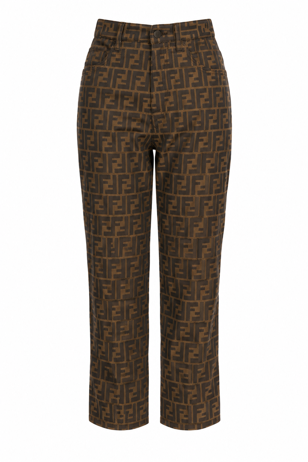 Fendi Zucca Vintage 1990s Monogram High-Rise Pants