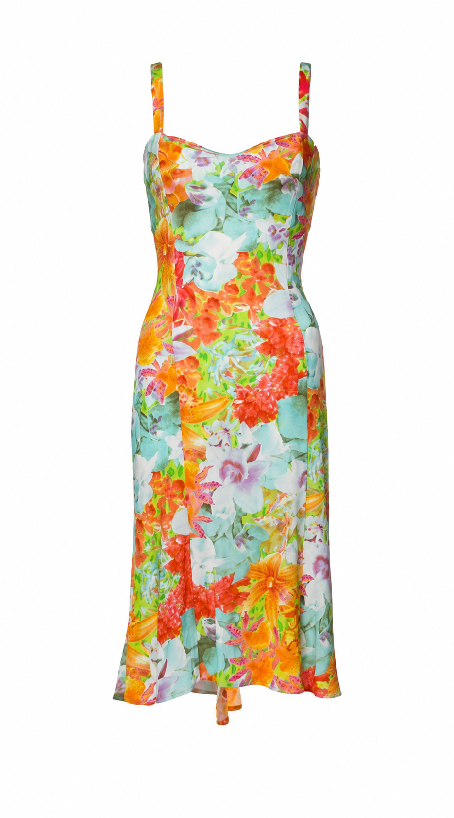 Versace Jeans Couture Early 2000s Floral Bustier Midi Dress