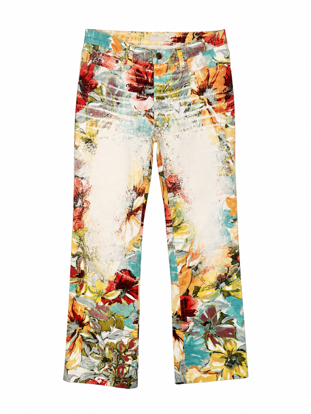 Roberto Cavalli S/S 2002 Floral Print Wide-Leg Pants