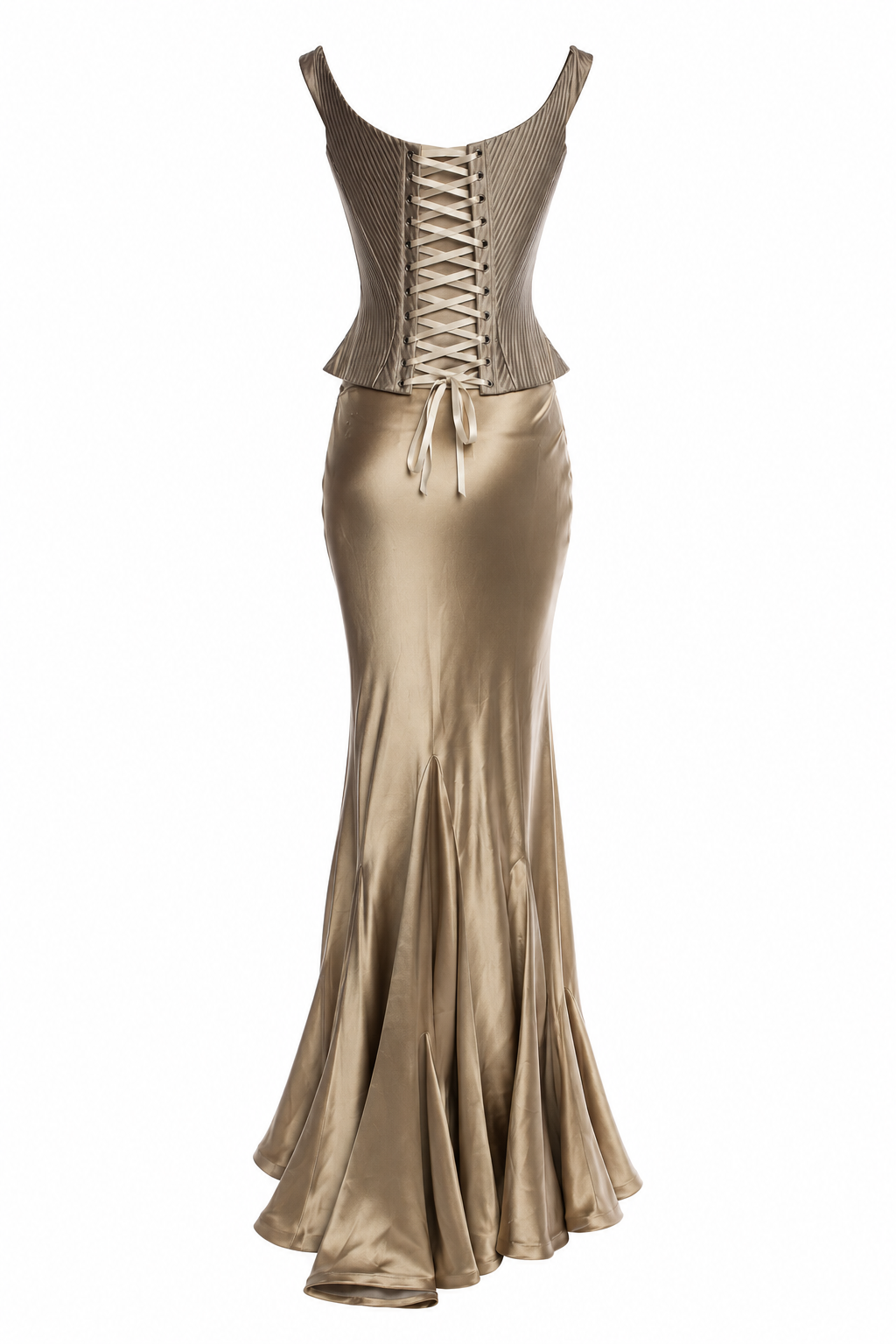 Peter Soronen 2000s Corset Lace-Up Mermaid Gown