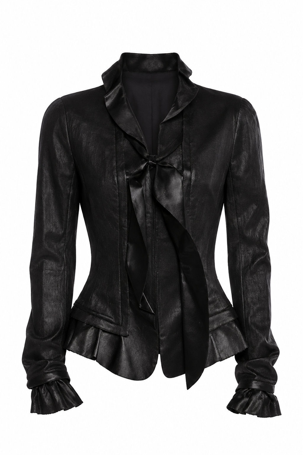 Jitrois Ruffle Detail Leather Jacket